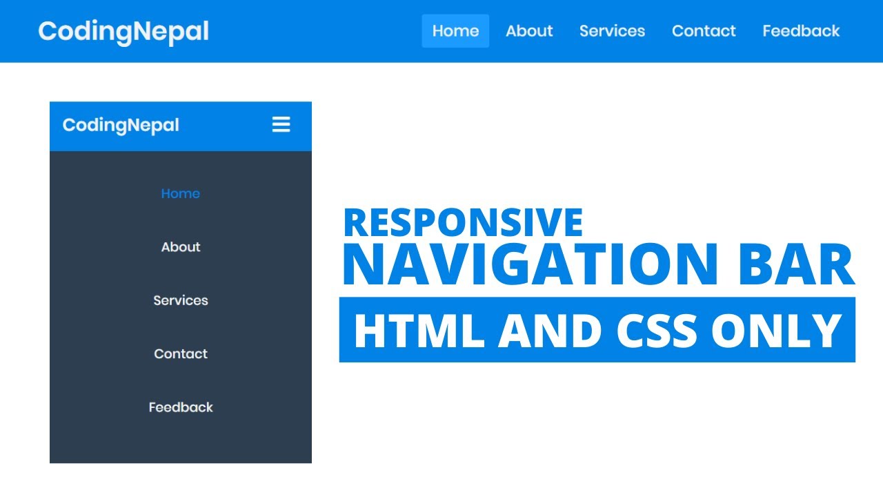How do I add a navigation bar in HTML?