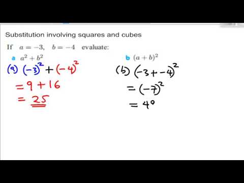 Substitution (into squares and cubes)