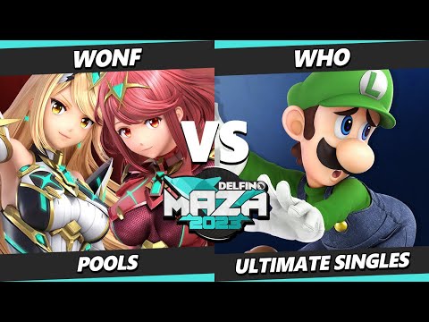 Delfino Maza 2023 - Wonf (Pyra Mythra) Vs. Who (Luigi) Smash Ultimate - SSBU