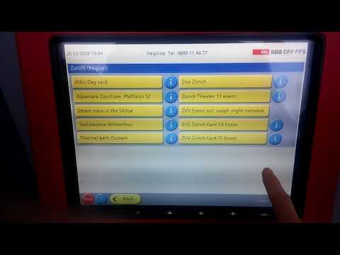 Zürich Card 24h - how to purchase via SBB ticket machine