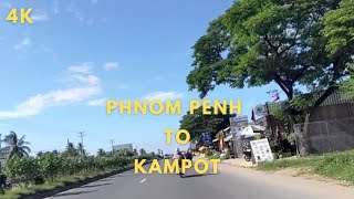 Scenic 4K Drive from Phnom Penh to Kampot | National Road Adventure
