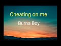 Burna Boy - Cheating on Me ( lyrics)