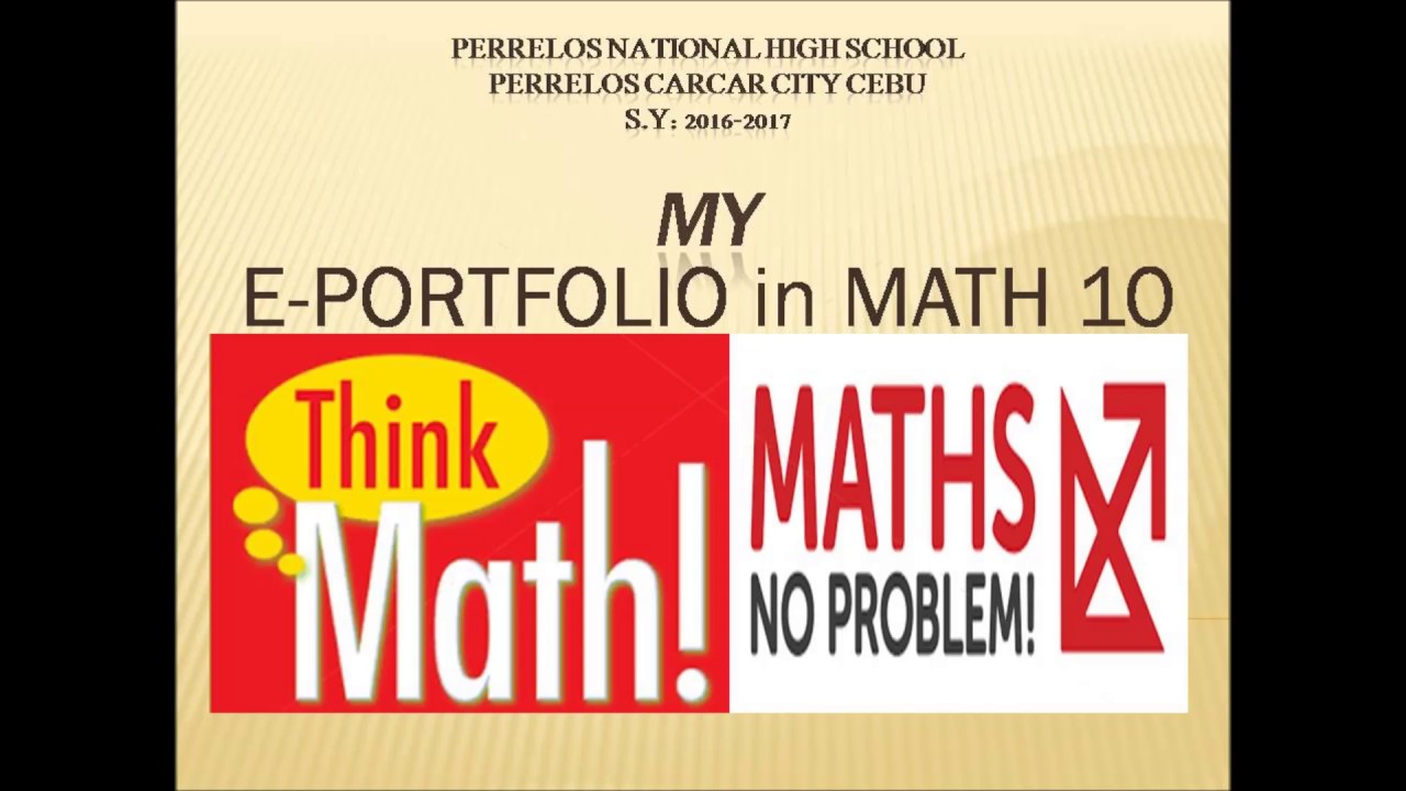 E portfolio in math 10