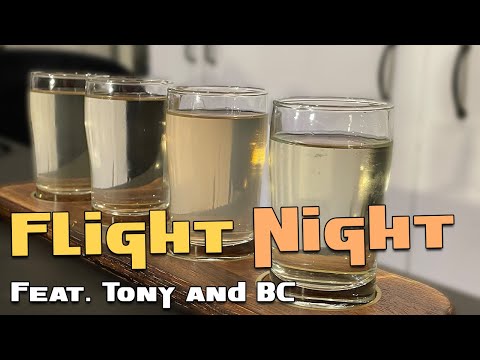 Flight Night (Tasting my four - 6.5% ABV Hydromels with Friends)