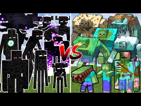 ALL MINECRAFT MUTANT ENDERMEN vs ALL MINECRAFT MUTANT ZOMBIES | Minecraft Mob Battle