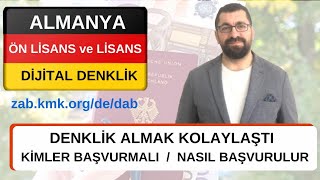 Ön Lisans Dijital Denklik Başvurusu | Zab Dab  | Anabinde Bölümü Olmay