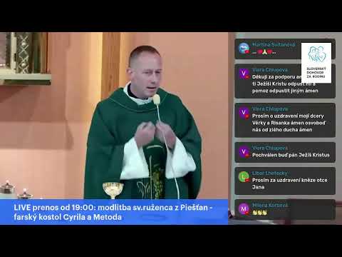 LIVE: 18:00 sv.omša, 19:00 pravidelná piatková modlitba ruženca - Piešťany kostola Cyrila a Metoda