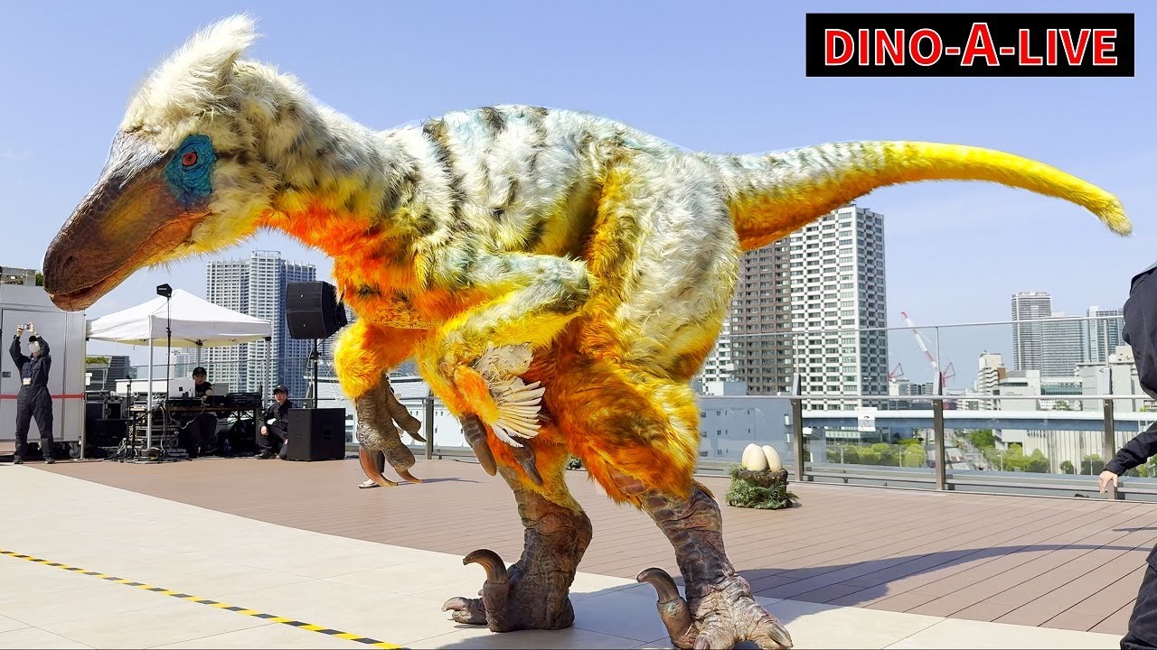 【4K】DINO-A-LIVE in 有明ガーデン ユタラプトル登場／DINO-A-LIVE Utahraptor Dinosaur show Ariake Garden