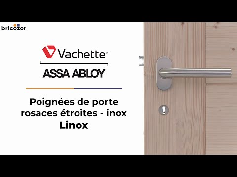 Poignées de porte inox sur rosaces étroites - Linox VACHETTE