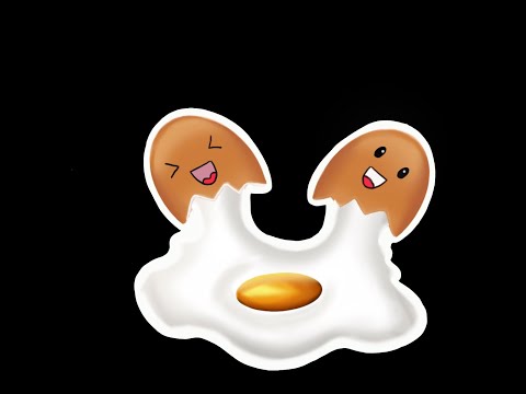 Cute Egg and Bubble Tea Illustration in iPad Pro - Procreate Drawing