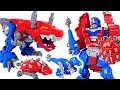 Dinosaurs are angry! Transformers Rescue Bots Optimus Prime Knight Watch! Go! - DuDuPopTOY