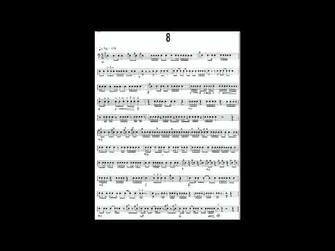 MITCHELL PETERS STUDY Nº8 from INTERMEDIATE STUDIES FOR SNARE DRUM with piano accompaniment.