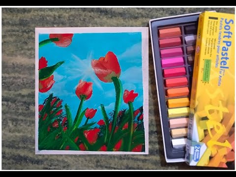 Beautiful rose flower🌹 drawing with | soft pastel | tutorial for beginners step by step
