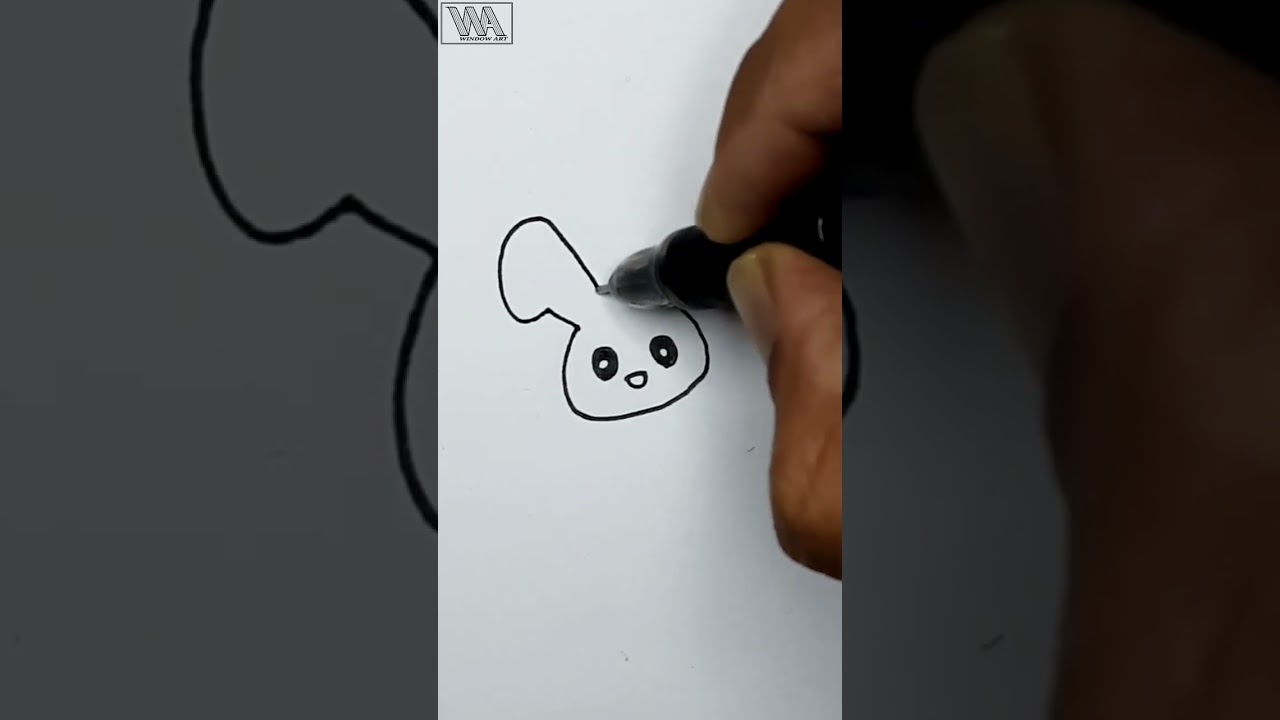 Very Easy! Rabbit Drawing 🐇 Shorts || How To Draw a Rabbit || #shorts #drawing #video