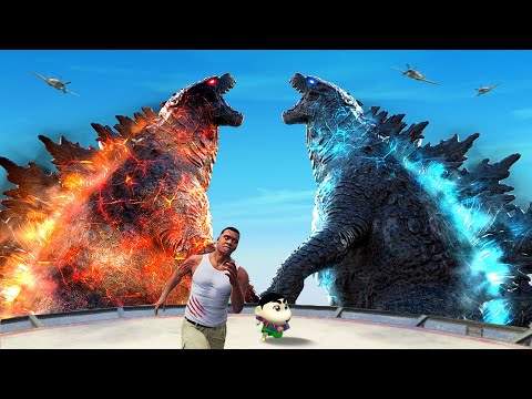 FRANKLIN and SHINCHAN Hunted By ELEMENTAL GODZILLA In GTA 5