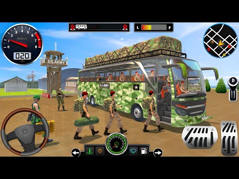 US Army Bus Driving Simulator Game - Army Transporting military squad Driving 3D - Andriod Gameplay