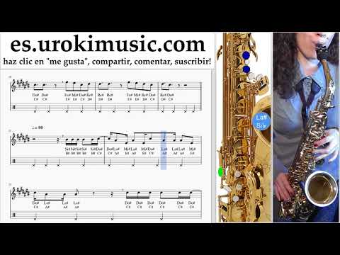 Tutorial de Saxofon (alto) Silvestre Dangond Nicky Jam - Cásate Conmigo Clases Notas Parte#2 um-i927