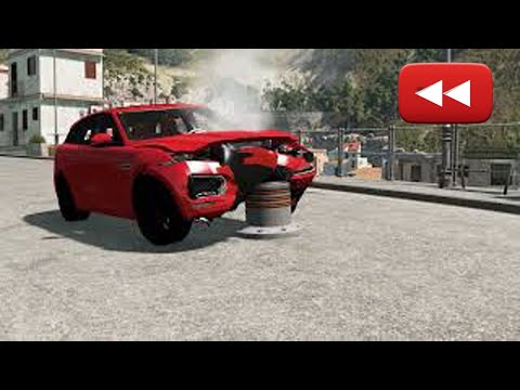 Cars vs Bollards – revers BeamNG Drive #1