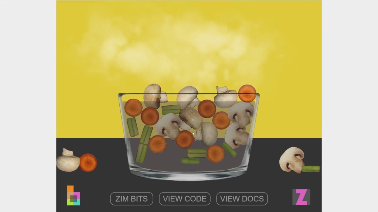 ZIM Capture: 34. Physics with Box2D - #HTML #Canvas #JavaScript, #CreateJS, #ZIMjs
