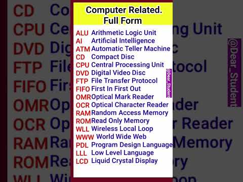 computer related full form | computer most important full form | computer full form of question