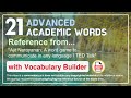 21 Advanced Academic Words Ref from 