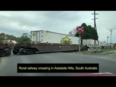 Rural railway crossing at Adelaide Hills South Australia