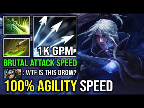 WTF 100% AGILITY SPEED Swift Blink + Butterfly 1K GPM Max Attack Speed Drow Ranger Dota 2