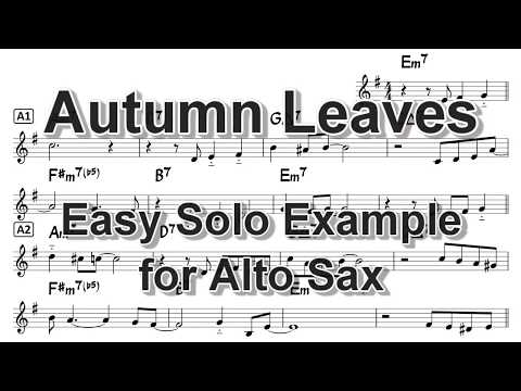 Autumn Leaves - Easy Solo Example for Alto Sax