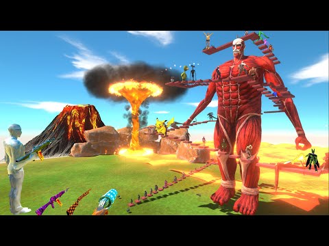 FPS AVATAR Around COLOSSAL TITAN DEADLY Parkour -  Animal Revolt Battle Simulator