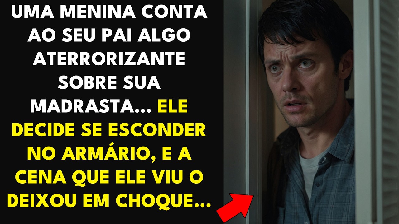 UMA MENINA CONTA AO SEU PAI ALGO ATERRORIZANTE SOBRE SUA MADRASTA. ELE DECIDE SE ESCONDER NO ARMÁRIO