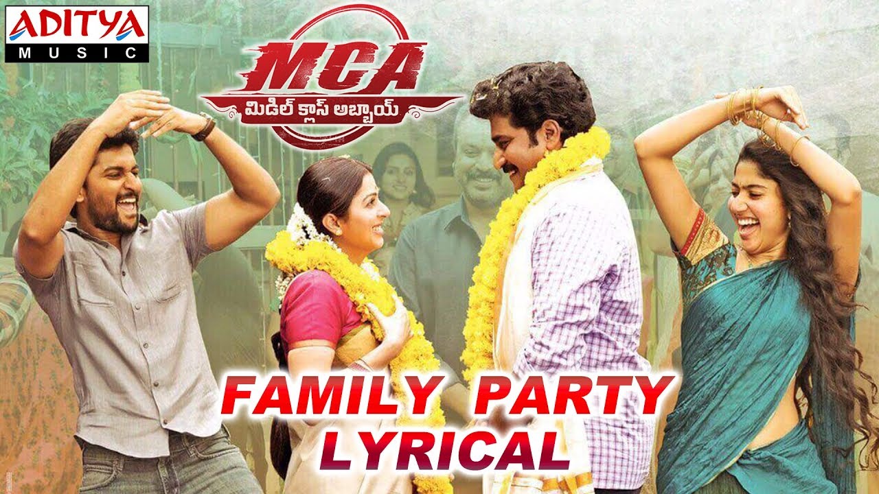 Family Party Lyrics  | MCA (Middle Class Abbayi) | Bhumika, Nani, Sai Pallavi | Jaspreet Jasz | Devi Sri Prasad