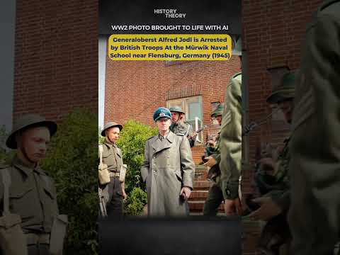 WW2 Photo Brought to Life: German General Alfred Jodl Surrenders to British Troops in Flensburg