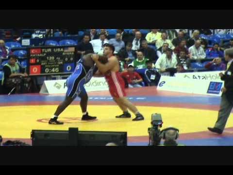 2010 WORLDS: Riza Kayaalp (TUR) dec. Dremiel Byers (USA), bronze bout 120 kg GR