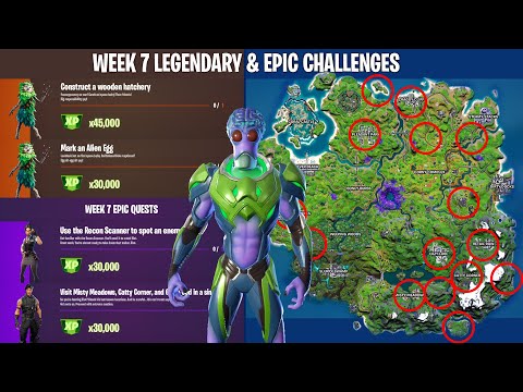 FORTNITE ALL *LEAKED* WEEK 7 CHALLENGES! Full Guide for Legendary & Epic Quests! [Season 7]