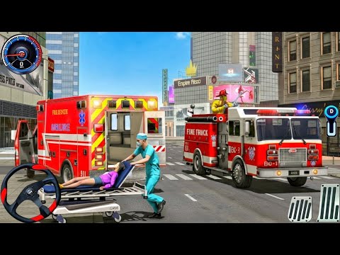 New Firefighter Simulator 3D Game - 911US Emergency Fire Truck Driving 3D - Android Gameplay