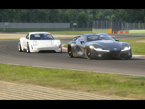 Battle Porsche Mission R Concept vs Supercars at Imola