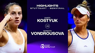 Теннис Marta Kostyuk vs. Marketa Vondrousova | 2024 Stuttgart Semifinal | WTA Match Highlights