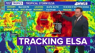 Wednesday 5 p.m. Tropical Update: Elsa moves on to Georgia