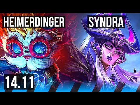 HEIMERDINGER vs SYNDRA (MID) | 68% winrate, 3/1/2 | EUW Grandmaster | 14.11