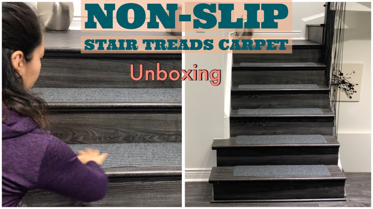 Stair Treads Carpet Non-Slip Indoor Stair Runners for Wooden Steps, Stairs Grey UNBOXING