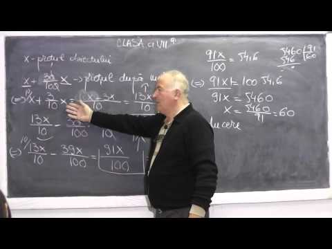 1/2 Lectia 687 Ecuatii de grad 1 Probleme de pus in ecuatie Marimi direct invers proportionale Cls 7