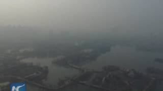 Mirage in the Desert! Aerial view of smog-hit Tianjin