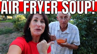 How to Make SOUP in the Air Fryer -  CREAMY HIGH PROTEIN TOMATO BASIL SOUP