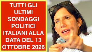 TUTTI GLI ULTIMI SONDAGGI POLITICI ITALIANI ALLA DATA DEL 13 OTTOBRE 2026