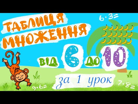 Таблиця множення на 6, 7, 8, 9, 10 за один урок.