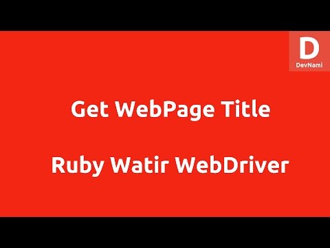 Get Page Title using Watir WebDriver