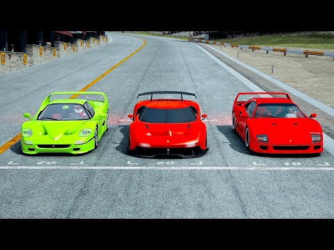 Ferrari P80/C vs Ferrari F40 vs Ferrari F50 at Top Gear Track