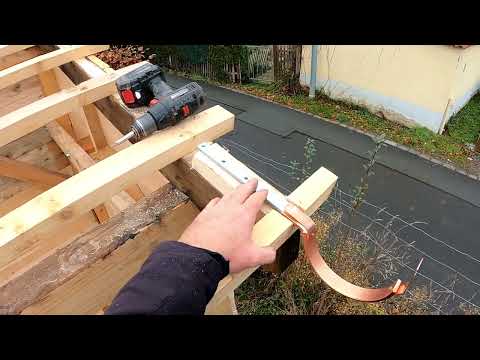 Ummandelte Kupfer Rinneisen anbauen - Kupferdachrinne 6tlg. bauen. Teil 1