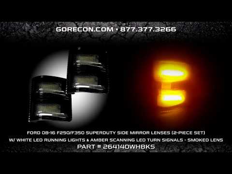 Ford 08-16 F250/F350 Superduty Side Mirror Lenses Scanning LED Turn Signals