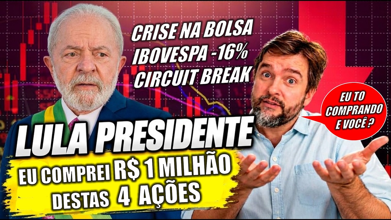 BOLSA EM QUEDA! IBOVESPA -16%  O que fazer? Eu comprei ações aproveitando as grandes oportunidades!